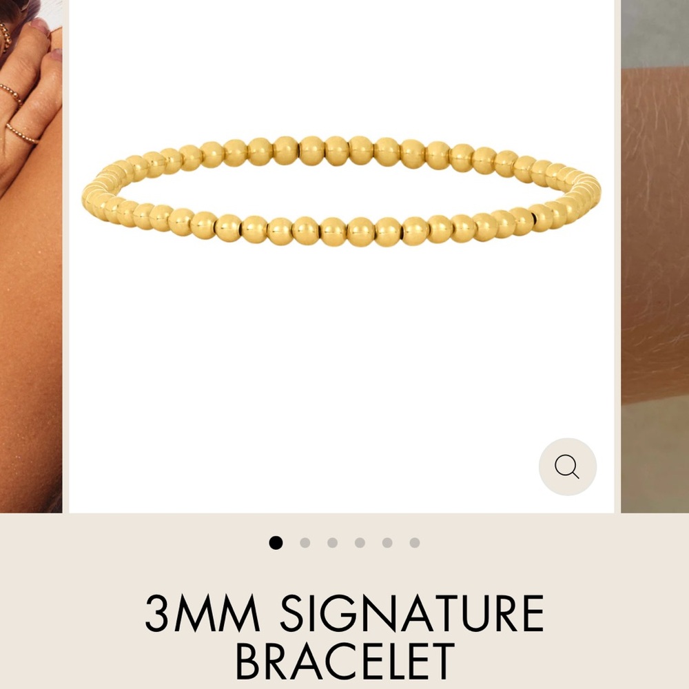Karen Lazar 3mm size 7 gold beaded bracelet